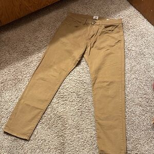 Men’s Khaki tapered fit pants Flint and Tinder style 365 5 pocket 33X32 Luxury